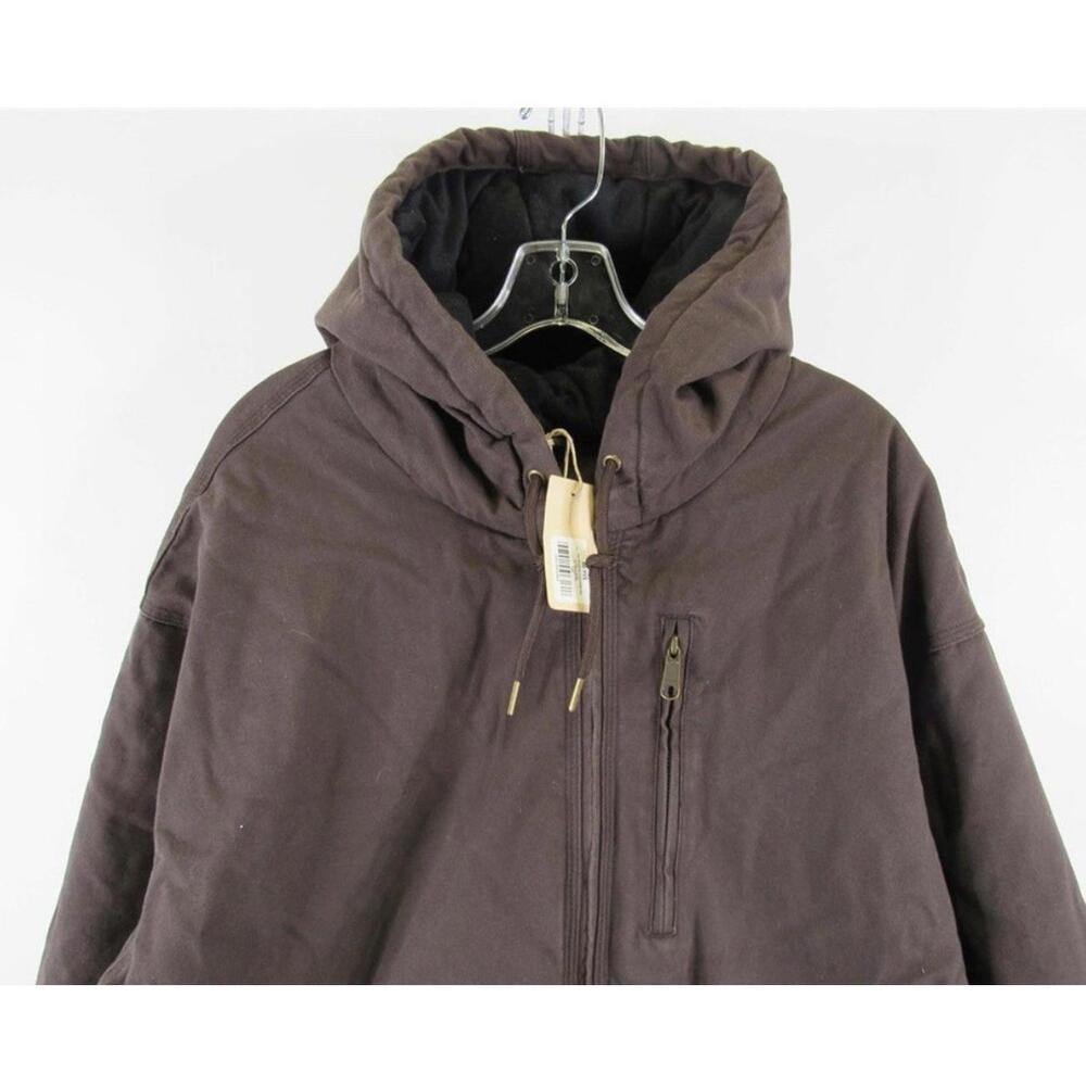 Redhead Buffalo Heavy Washed Canvas Hooded Full Zip Jacket Brown 3XL NWT - Picture 3 of 8